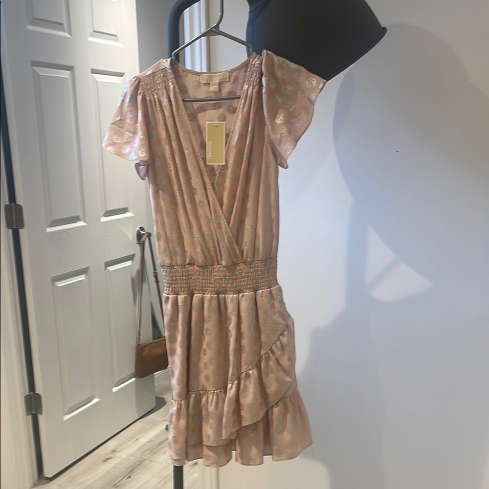 Pink Ruffle Wrap Dress